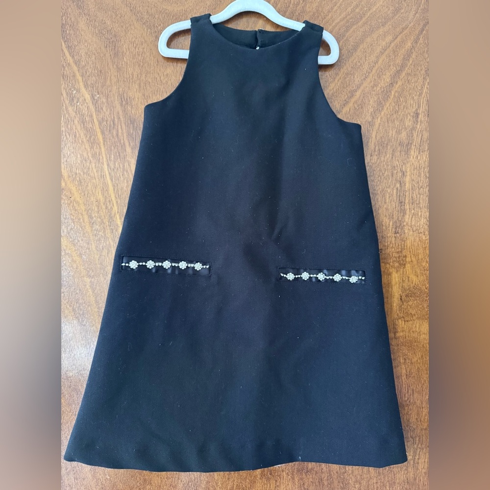 Zara Black Kids Dress with Beaded Accents